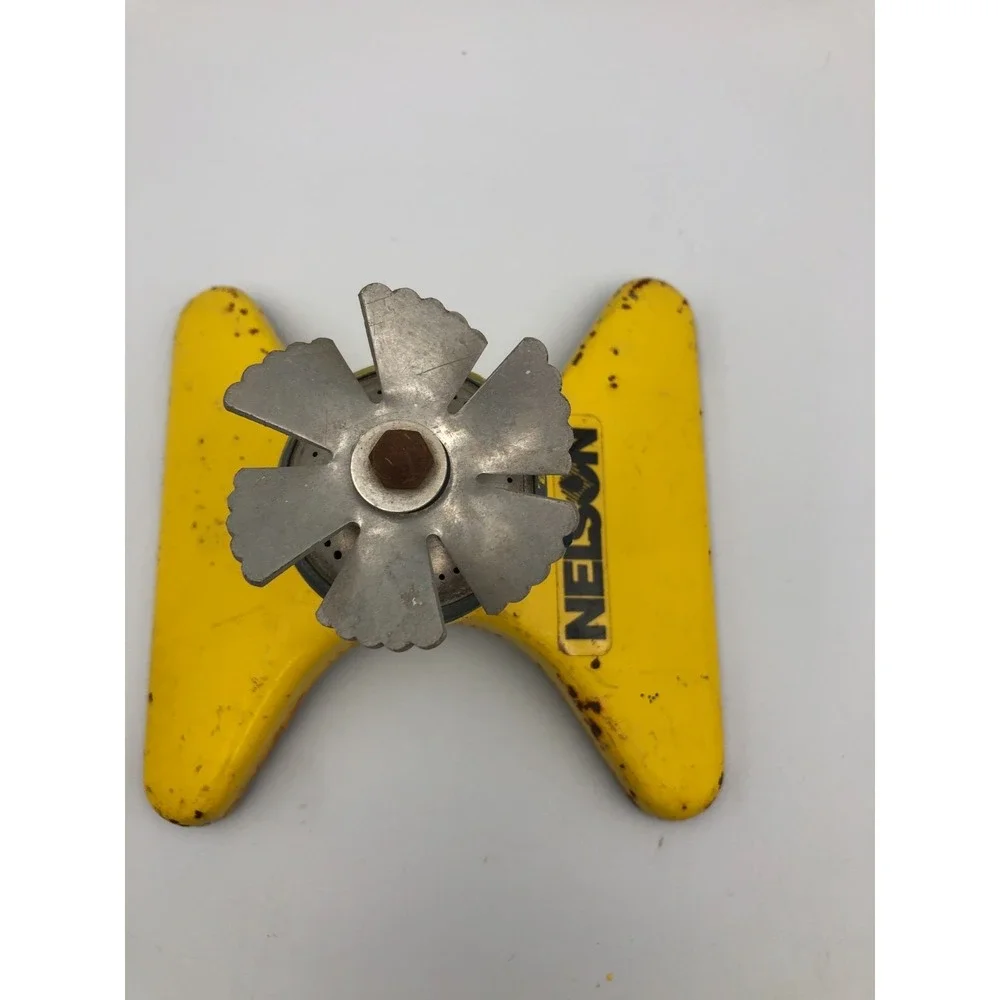 ZL Nelson Yellow All Metal Whirling Vane Sprinkler‎ Vintage Original